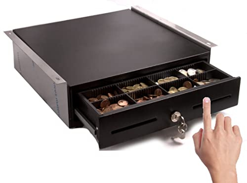 Blitzkasse MIDI TOUCH Kassenschublade mit Montagehalterung iQCash350TU 35x40x10cm, Manuelle Öffnung, Kassenlade Geldlade, iQCash 330z