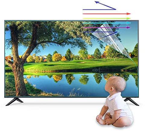 CUNIO Blendfreies blaues Licht Multifunktion 55-75 Zoll TV Displayschutzfolie Mattfolie, Drinnen draußen Matte Schutzfolie für LCD-, LED-, 4K-OLED- und QLED-HDTV / 55in 1221x689mm