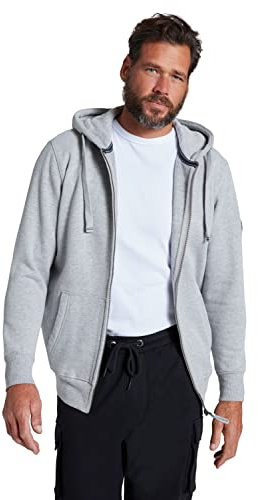 JP 1880 Herren Hoodiejacke, Sweat, bis 8 XL grau Melange 8XL
