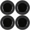 com-four® 4x sous-assiettes noir brillant avec coeurs scintillants - soucoupe comme décoration de table - assiettes décoratives pour mariages ou fêtes de famille - Ø 33 cm