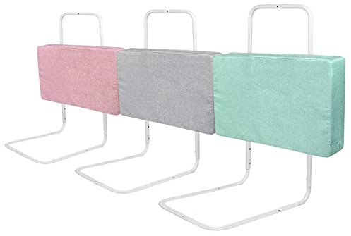 TRMLBE Bettschutzgitter 50cm Bettgitter Baby Bett Verstellbare Rausfallschutz mit 5-Loch Höhenverstellbar Kinderbettgitter für Familienbett und Kinderbett, Rosa