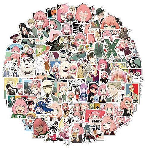 100 Stück Anime-Aufkleber, gemischte Packung (100 Stück/Packung), japanische Anime-Spionage-Familienaufkleber, Manga-Anya-Forger, wasserdichte Vinyl-Aufkleber für Dekorationen