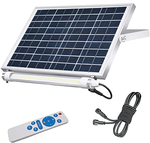 LumenSolar - Placa Solar con Tubo LED, Iluminacion para Exterior o Interior, 3-5W de Potencia, Temperatura de Color 4000K-4500K, Equipo Impermeable Nivel IP65, Placa Solar de 354 x 268 x 38 mm
