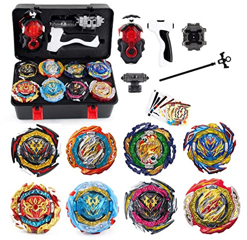 Netoke Gyros Kreisel Set, 4D Kampfkreisel Kreisel Modell Speed Mit Für Weihnachten, Geburtstag - 8 X Tops + Gyros Launcher MW