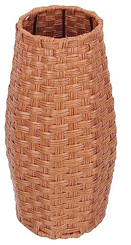 Yardenfun Rattan Vase Esszimmer Dekor Für Tisch Japandi Dekor Handdekor Blumentopf Gewebte Korbvase Blumenflasche Stoff Aufbewahrungsbehälter Hausvase Einfache Blumenvase Pflanzenbehälter