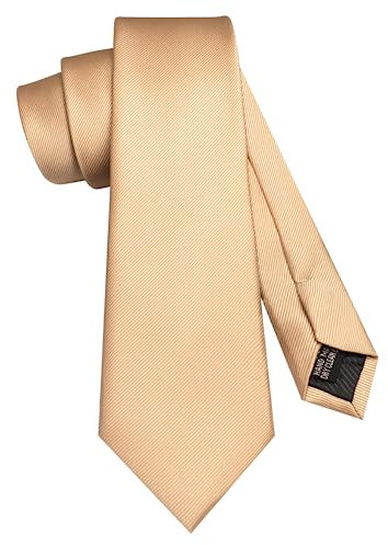 JEMYGINS Herren-Krawatte, einfarbig, 7 cm, für Business und Hochzeit, champagnerfarben, M