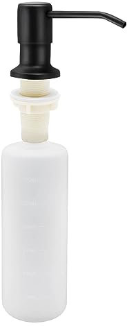 Soap Dispenser for Kitchen Sink, Stainless Steel Brushed Nickel Built in Sink Soap Dispenser with 350ml Plastic Bottle and 6.9 Extension Tube, Refillable Liquid Dispenser for Countertop