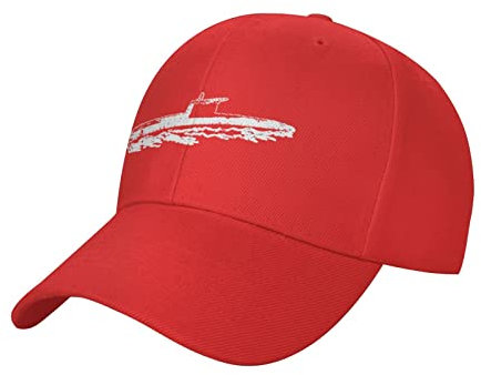 KJHBVND U-Boot-Baseballkappen, verstellbar, niedriges Profil, Golfmützen, rot, One size