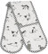 Penguin Home Heat Resistan Double Oven Gloves,Recycled Cotton Oven Mitt & Potholder for Home Cooking - Maximum Heat Protection/Kitchen Accessories, 400 GSM/White,Grey & Black,(18x90 cm)