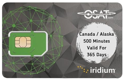 OSAT Iridium Kanada/Alaska Nordlichter 500 Minuten Prepaid-Satellitentelefon-Sprechzeit – 365 Tage Gültigkeit – Wiederaufladbar – Online-Aktivierung und Aufladungen – Keine Aktivierungsgebühr
