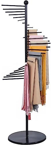GCCSSBXF Freistehender Kleiderständer aus Metall mit Spiral-Design, platzsparend, für Schal, Gürtel, Schal und Hijab für Bekleidungsgeschäft, kommerzielle und private Präsentation