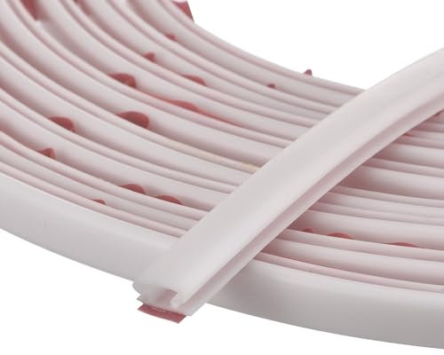 Uxcell Weather Stripping Seal Strip, 6 Meters x 10mm x 8mm Self Adhesive Rubber for 6-7mm Gap, Window and Door Soundproofing and Frame Gap Blocker (White)