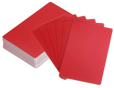 uxcell Visitenkarten aus Metall, blanko, 86 x 54 x 0,45 mm, Aluminiumblech, Namenskarte für Lasergravur, DIY-Karten, Rot, 100 Stück