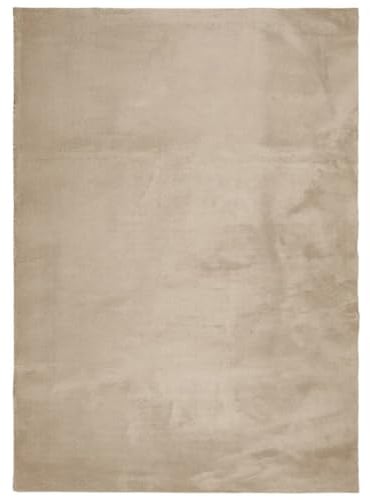 vidaXL Teppich HUARTE Kurzflor Weich und Waschbar Sandfarben 240x340cm