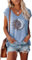 Teesho Damen T-Shirt Sommer Elegant Oberteile Kurzarm Crop Tops Oversize Shirts Tunika Sommer Tank Tops Sporttop (HellBlau/M)