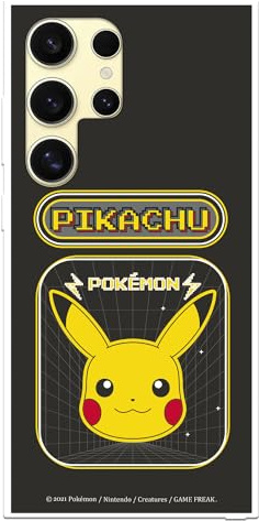 Schutzhülle kompatibel mit Samsung Galaxy S24 Ultra Offizielle Pokémon Pikachu Videospiel zum Schutz Ihres Handys. Flexible transparente Silikonhülle, offizielle Pokémon-Lizenz