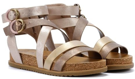 Blowfish Malibu Womens Fandie-B Double Buckle Sandal, Rose Gold, UK 8