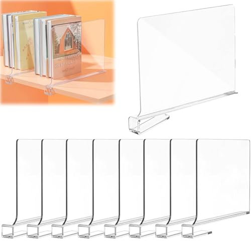 6 Stücke Transparente Regaltrenner Kleiderschrank Trenner, 30x20cm Schrank Trennwand Regal Trenner Acryl, Multifunktionaler Schrank Regal Trenner, für Schlafzimmer Küche Schränke, Aufbewahrung