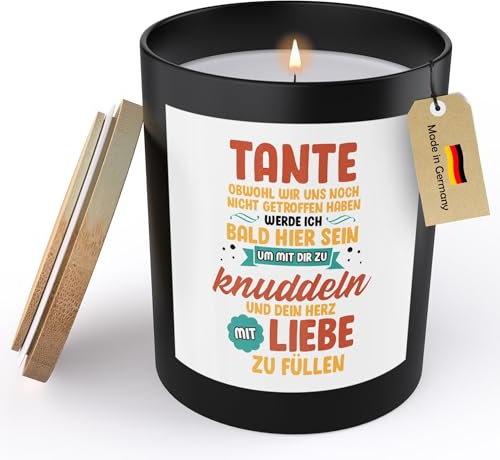 (HANDGEMACHT) Spruchkerze Du Wirst Tante Schwangerschaft Geschenk Frauen Werdende To Be Sojawachs Kerze im Glas Handgemacht Duft Deko Nachhaltig - ZITRUS