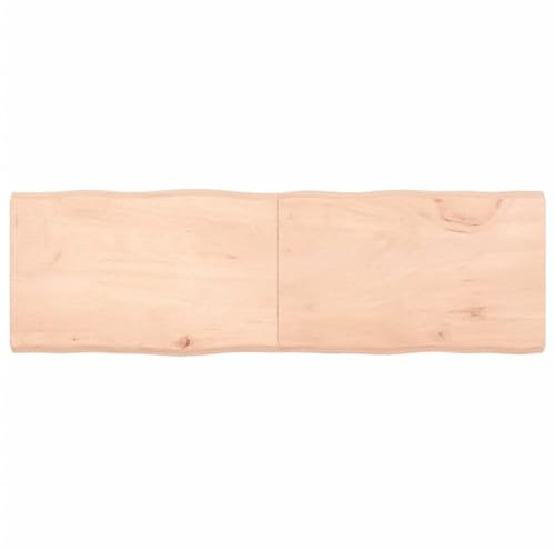 LAPOOH Tablero de Mesa Madera Maciza Roble Borde Natural 160x50x6 cm, Encimera Cocina, Tableros De Madera, Table Salon, Encimera De Madera