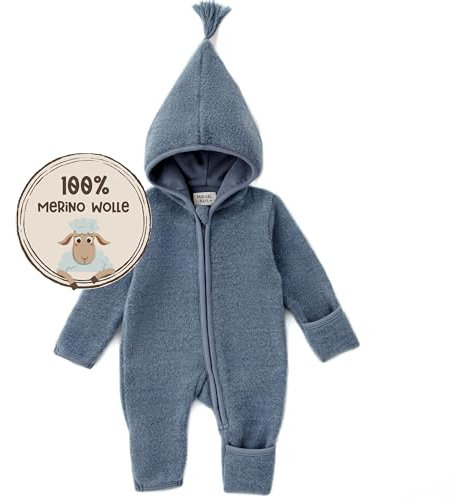 MIRARI Kids ® Baby Winteroverall aus 100% Merino Wolle mit Reißverschluss