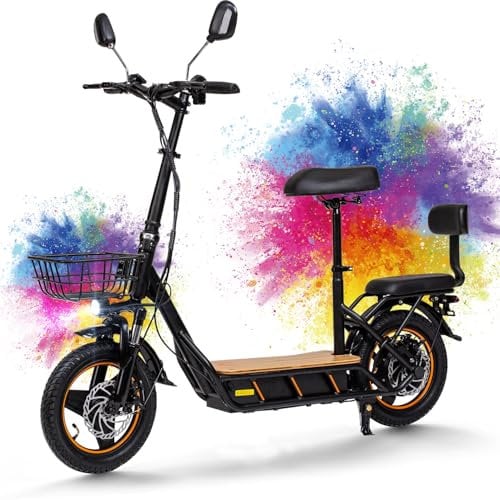 Faltbarer E Scooter,Elektro Elektroroller Erwachsene Elektroscooter,E Roller Offroad,Elektro Scooter Roller,(100 Km Reichweite,48V26Ah,150 KG Tragkraft,14 Zoll Reifen) - C1PRO