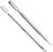 Lot de 2 repousse-cuticules, pousse-cuticules, pousse-cuticules en acier inoxydable, spatule en métal pour manucure et pédicure