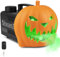BeamZ S553L Nebelmaschine Halloween Deko mit LED Kürbis Kopf - 550 Watt Rauchmaschine 2-in-1 mit Halloween Kürbis Deko, 16 Farben Lichteffekt, Soundeffekt Nebelmaschine Mini mit Fernbedienung