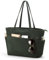 KALIDI Corduroy Tote Bag With Zip Large Tote Bag Cord Green Tote Bag For Women School Work College Uni