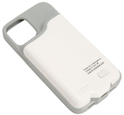 Rankomu Ultra Thin Battery Case for iPhone 12 Mini 5200mAh Rechargeable Protective Charging Case with LED Indicator | Slim Silicone Portable Power Bank Cover (White)
