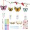 Deepton Schmetterling Windspiel Bastelset Kinder, 4 Stück 3D Butterfly Basteln Holz Bastelhandwerk Windspiel Basteln für HäNgend, Geburtstag Geschenke für Junge Mädchen