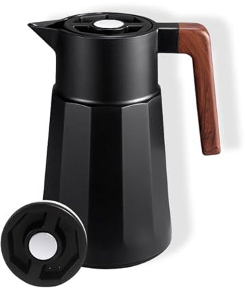 Pichet Isotherme Thermos Sous Vide Isolé, Affichage Intelligent De La Température, Carafe À Café Thermique Pour La Maison Bureau Hôtel (Noir,1000ml)