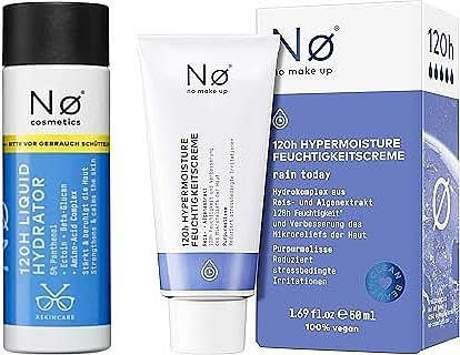 Nø Cosmetics Gesichtswasser 120h Liquid Hydrator 100 ml + Nø Cosmetics Feuchtigkeitscreme 120h mattierend 50 ml + Purelife Sticker
