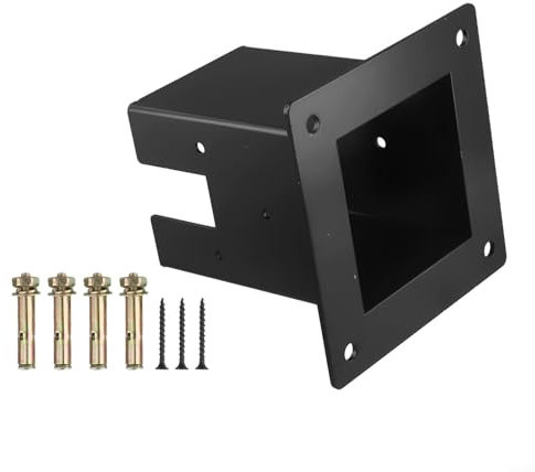 Zilimontt Kit de support d'angle à angle droit avec base de poteau de pergola pour poutres en bois, support surélevé, kit de pergola à 90 degrés, alliage d'acier d'aluminium, noir (base)
