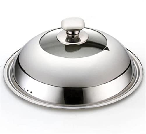 Sichtbare Kochen Wok Pfanne Deckel Edelstahl Universal Pan Abdeckung Sichtbar Ersatz Deckel zum Braten Wok Topf Qualität Kuppel Wok Cover(36cm)