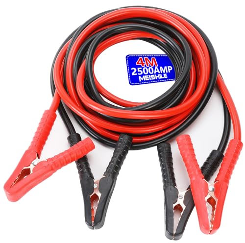 MEISHILE Cable Bateria Coche, 2500A Cable De Arranque para Batería De Coche, Cables Arranque Batería, Pinza Cocodrilo, para Emergencias De Coche, Camión, Furgoneta Mediana (4M)