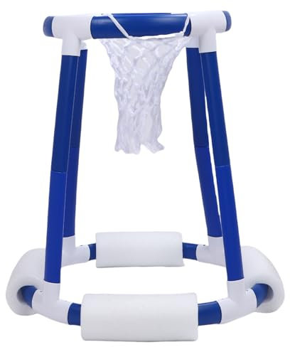 Sorandy Pool Basketball Hoop au Bord de la Piscine, Match de Basket de Piscine Flottante avec 2 Ballons de Basket et Pompe, Jeux de d'été Interactifs pour Enfants, Adultes, Intérieur, Jeu en Plein