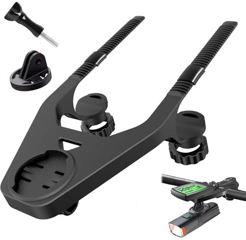 Fahrradcomputer Halterung für Garmin Edge – Out Front Lenkerhalterung mit GoPro Adapter, kompatibel mit XOSS, iGPSPORT und Blackbird, für Fahrradcomputer, Kamera und Fahrradlicht