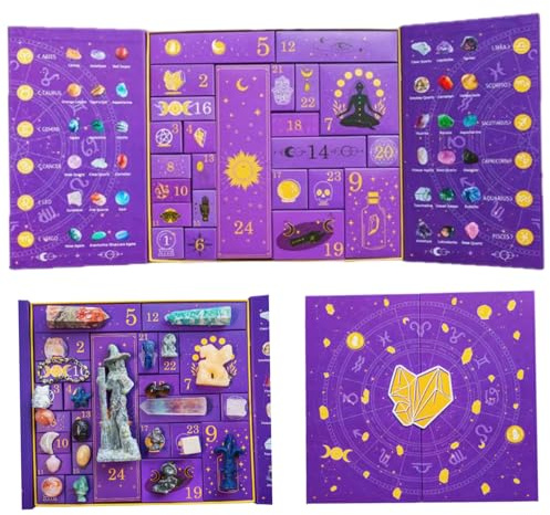 Halloween Adventskalender 2025 Positive Energie Kristall Adventskalender 24 Tage Countdown Rock Collection Halloween Dekorationen für