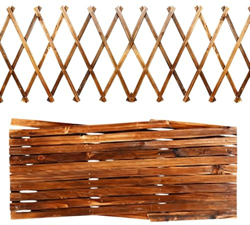 2 Stück Erweiterbares Rankgitter Holzgitter 180x30cm, Pflanzenspalier Gartenzaunspalier aus Holz, Vertikale Rankhilfe für Kletterpflanzen, Wanddeko Hängerahmen für Garten, Terrasse & Balkon