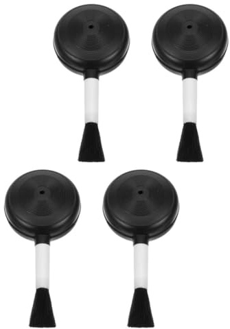 4 Stück Kamera Luftgebläse Schwarz, Kunststoff mit Weichem Pinsel | Objektiv und Sensor, Kompaktes Reiseformat, Schonende Reinigung, Unterwegs für Laptop Nutzer