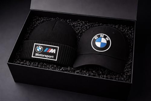BMW Exklusive Geschenkset Geschenkbox Herren Mütze Beanie Cap I M Perfomance I Motorsport I Geburtstag Weihnachten I Vatertag I Geschenk-Set