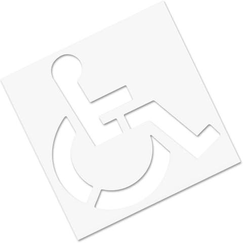 Stencil per parcheggio per disabili – Modello per disabili 104x112 cm, cartello per sedia a rotelle ad alta visibilità durevole e resistente alle intemperie | Stencil per corsia di pavimentazione del
