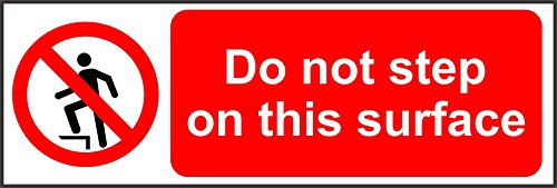 Indigos UG Aufkleber Prohibition signs Do not step on this surface Sicherheitsaufkleber - 15x5cm - Sticker für Büro, Firma, Schule, Hotel, Werkschutz