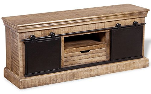 Festnight Meuble TV en Bois avec 2 Portes coulissantes