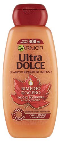 Garnier Ultra Dolce Shampoo Olio di Mandorle e Linfa d'Acero, per Capelli Sciupati e Danneggiati, 300ml