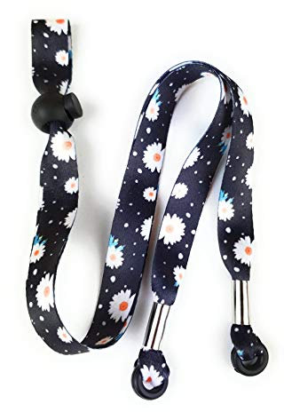 SpiriuS Eyeglasses Holder Strap Lanyard Adjustable (Black Floral)