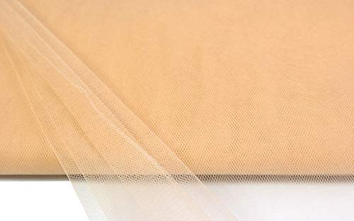10m Tüll Stoff 150cm Tüllstoff Dekostoff Netz Tütü Fasching Mode Hochzeit Deko sand beige natur 835