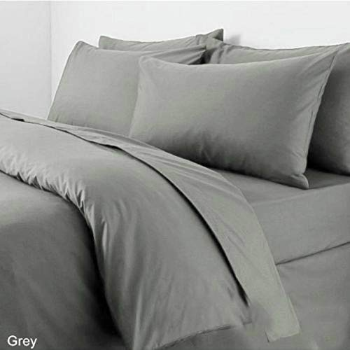 ARLINENS 100% Egyptian Cotton T200 Duvet Cover with Pillowcases Bedding Set and sizes (Grey, Super King)