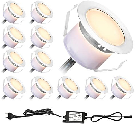 20er WIFI LED Bodeneinbauleuchten Terrassenbeleuchtung Arbeitet mit Alexa,WiFi Smart Phone Ø45mm IP67 Wasserdicht LED Einbaustrahler Bodenstrahler